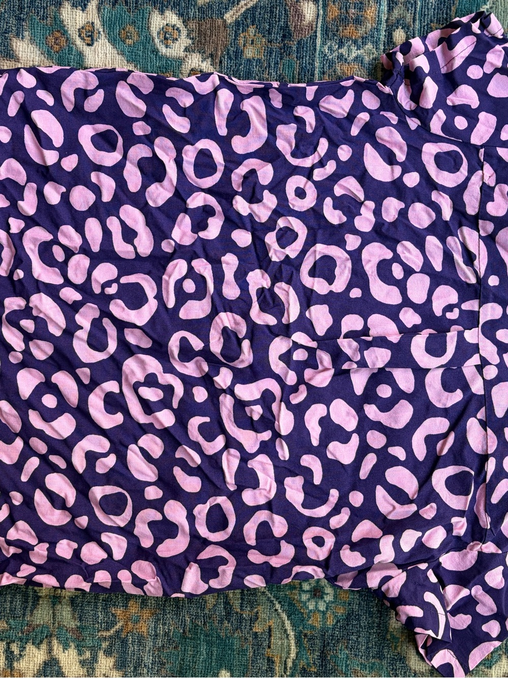 Nooworks Purple Button-Down With Pink Leopard Print View 3